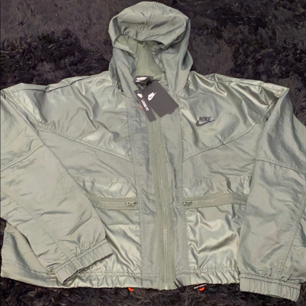 Green Nike windbreaker